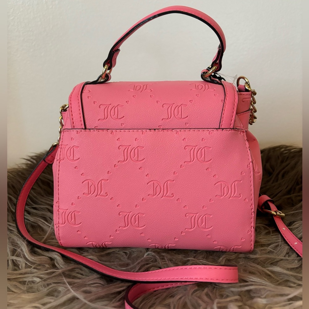 JUICY COUTURE Bag Stay in Circle Mini Crossbody - Pink Lemonade Deboss NWT - Picture 5 of 13
